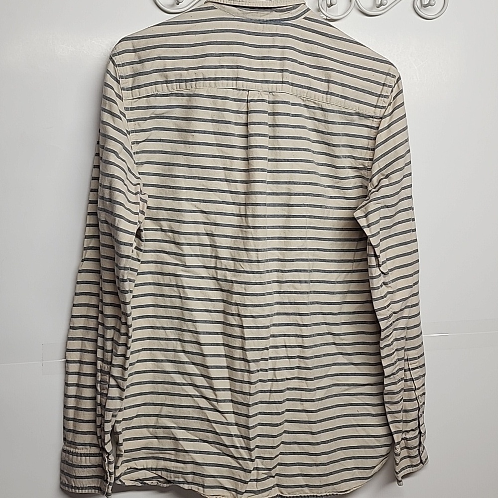 Marine Layer Marge Vintage Navy & Cream Striped Long Sleeved Shirt SF CA - Picture 4 of 7